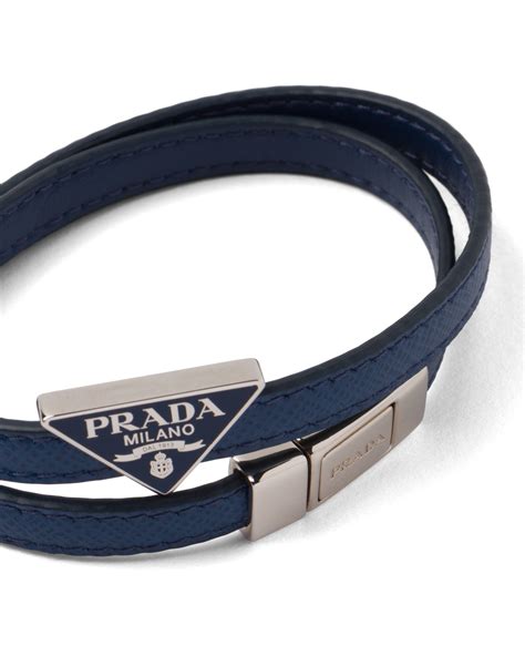 men prada bracelet|Prada men's leather bracelet.